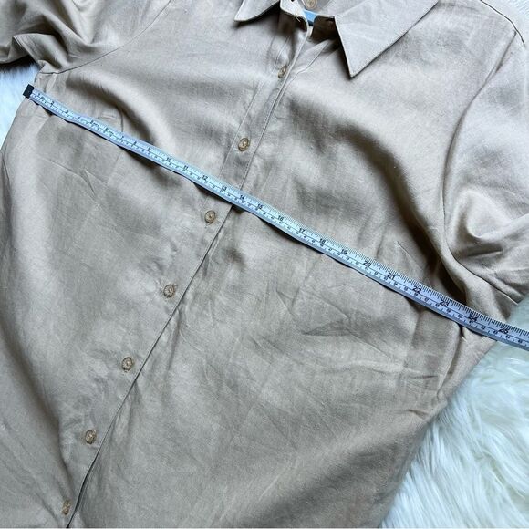 NEW Jessica London Linen Blend Tunic Blouse Button Roll-tab 3/4 sleeves Sz 18 - Picture 8 of 12